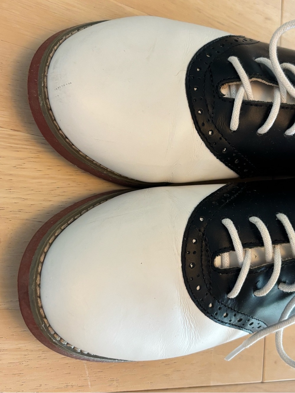 Vintage Classic Two-Tone Women’s Saddle Oxfords - White & Black size 8 / 38.5 - Picture 6 of 7